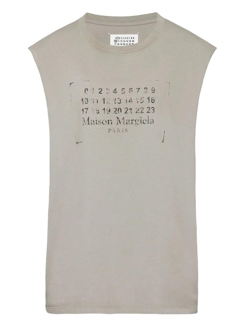 Maison Margiela logo-print sleeveless top - Grey - zdjęcie produktu nr 1