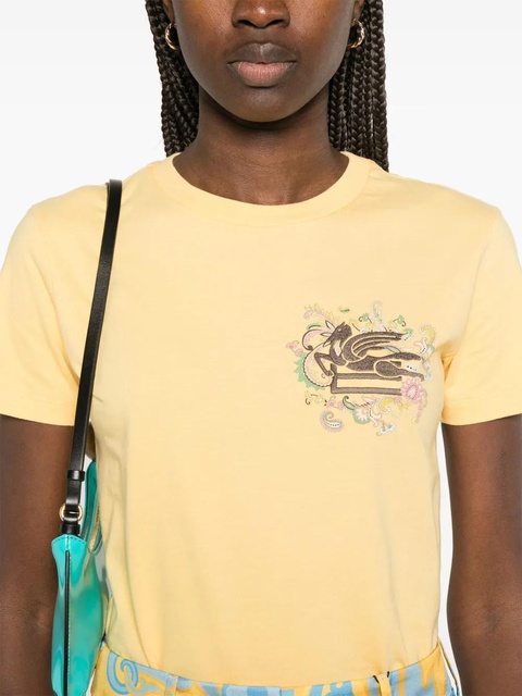 ETRO Pegaso-embroidered T-shirt - Yellow - zdjęcie produktu nr 2