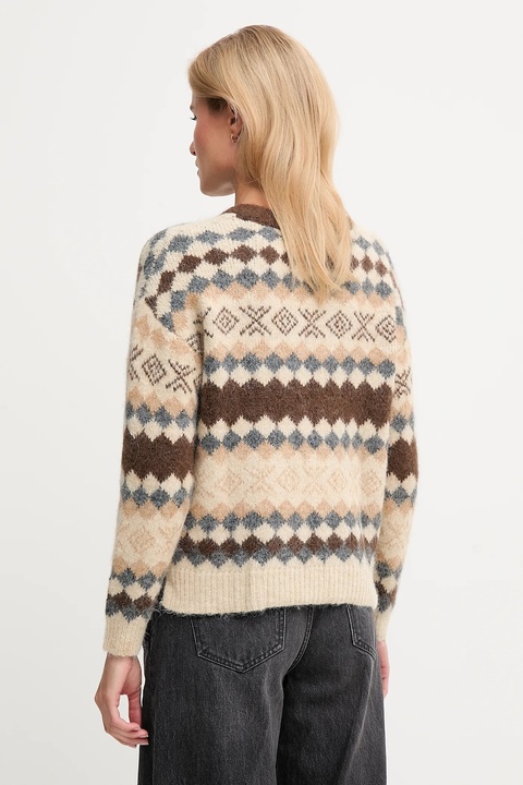 Pepe Jeans sweter z dodatkiem wełny damski kolor brązowy ciepły PL7000039 - zdjęcie produktu nr 2