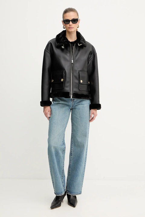 Armani Exchange kurtka kolor czarny przejściowa oversize XW000713 AF16389 - zdjęcie produktu nr 2