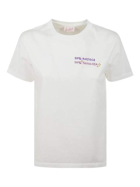MC2 Saint Barth embroidered cotton T-shirt - White - zdjęcie produktu nr 1