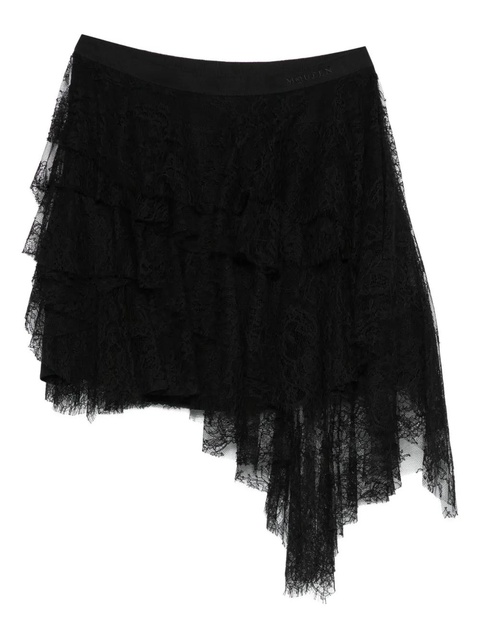 Alexander McQueen ruffled lace skirt - Black - zdjęcie produktu nr 1