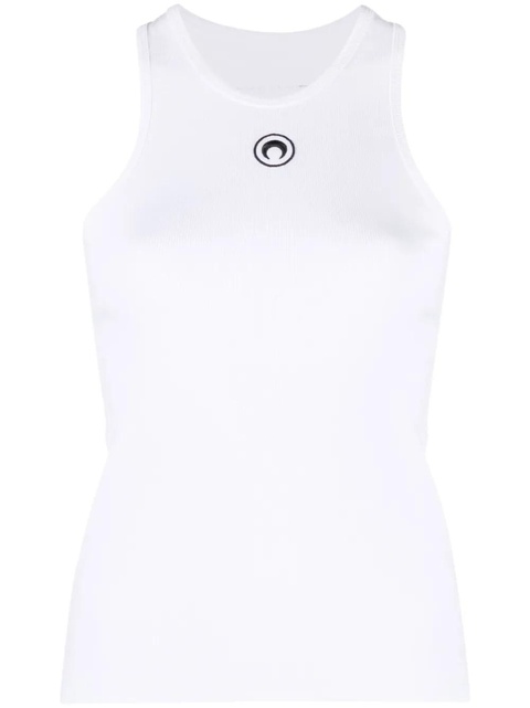 Marine Serre crescent moon-print racerback top - White - zdjęcie produktu nr 1