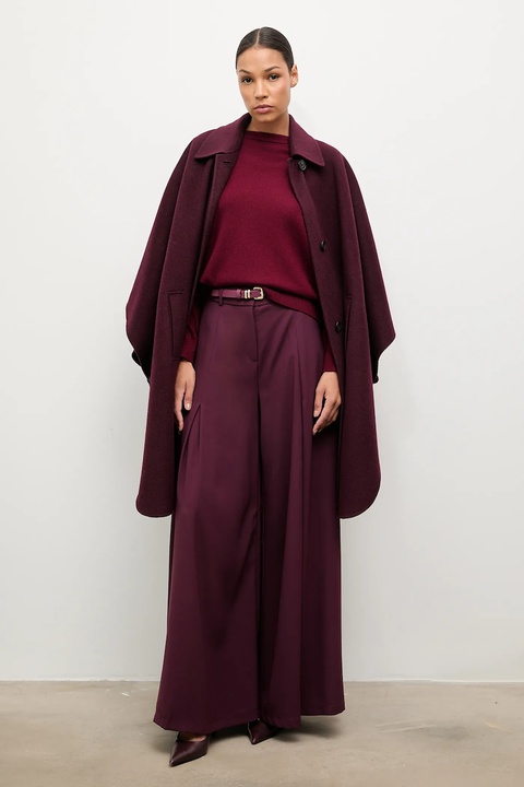 Answear.LAB sweter z wełny merino damski kolor bordowy lekki - zdjęcie produktu nr 2