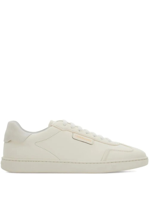 Ferragamo suede-panelled leather sneakers - White - zdjęcie produktu nr 1