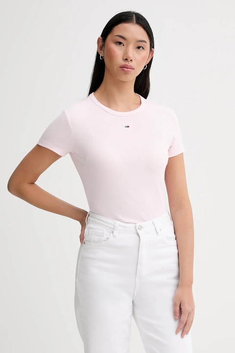 Tommy Jeans t-shirt damski kolor różowy DW0DW17383 - zdjęcie produktu nr 1