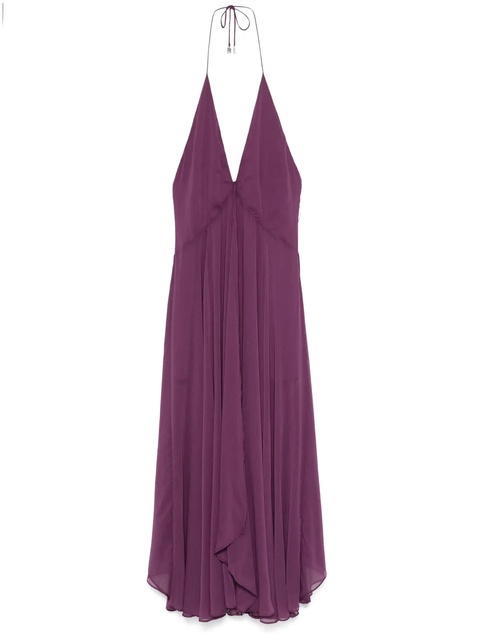 ROTATE BIRGER CHRISTENSEN chiffon halterneck dress - Purple - zdjęcie produktu nr 1