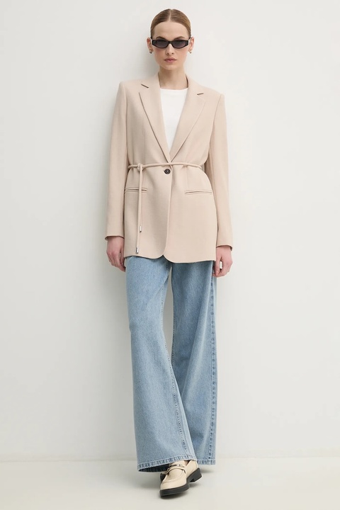 Marc Aurel marynarka kolor beżowy jednorzędowa gładka 3921-2020-93404 - zdjęcie produktu nr 2