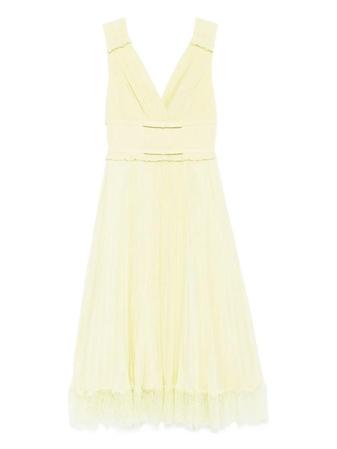 Self-Portrait georgette frill midi dress - Yellow - zdjęcie produktu nr 1