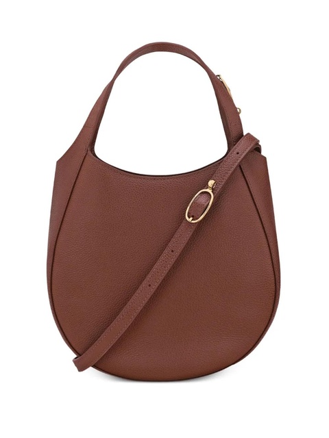 Longchamp small Le Foulonné grained-leather tote bag - Brown - zdjęcie produktu nr 1