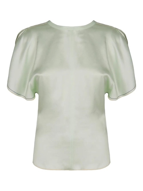 Victoria Beckham crew-neck short-sleeve blouse - Green - zdjęcie produktu nr 1