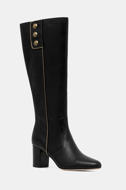 Lauren Ralph Lauren kozaki skórzane Kenndi Tl Hl damskie kolor czarny na słupku 802980067001 - zdjęcie produktu nr 1