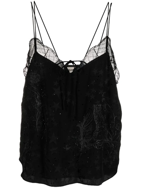 Zadig&Voltaire Capela Jac Stars silk top - Black - zdjęcie produktu nr 1