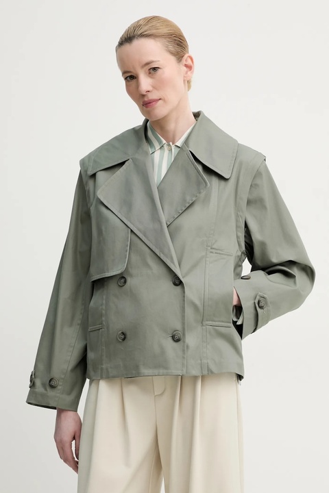 MUNTHE płaszcz SOFUA damski kolor szary przejściowy 251152125103 - zdjęcie produktu nr 1