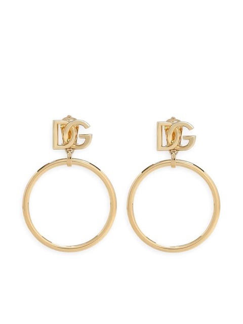 Dolce & Gabbana DG logo-charm hoop earrings - Gold - zdjęcie produktu nr 1