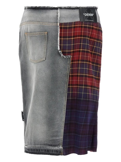 Off-White patchwork fringed midi skirt - Grey - zdjęcie produktu nr 2