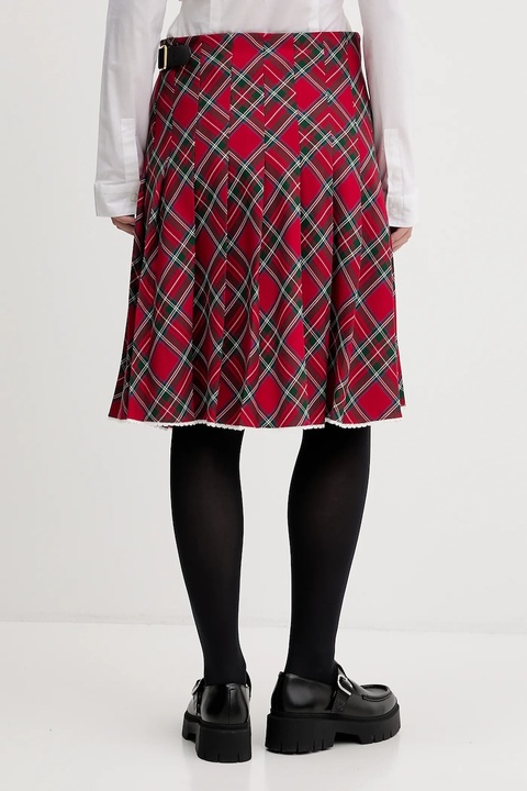 Tommy Jeans spódnica kolor czerwony mini rozkloszowana DW0DW22488 - zdjęcie produktu nr 2