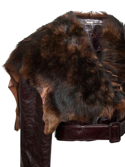 Chloé belted leather jacket - Brown - zdjęcie produktu nr 1