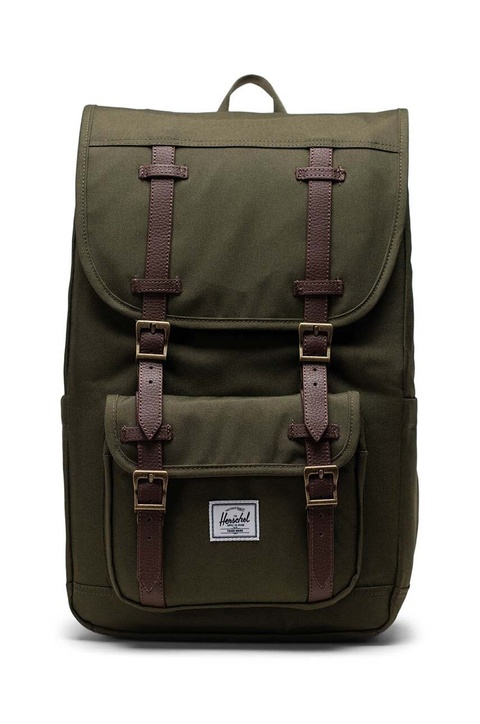 Herschel plecak Little America™ Mid kolor zielony duży gładki - zdjęcie produktu nr 1