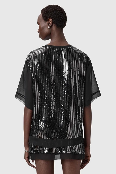 AllSaints bluzka damska kolor czarny wzorzysta W051PD - zdjęcie produktu nr 1