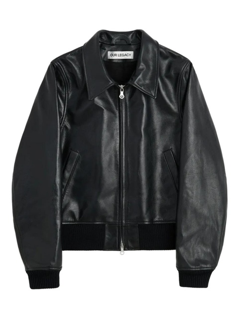OUR LEGACY Radar bomber leather jacket - Black - zdjęcie produktu nr 2