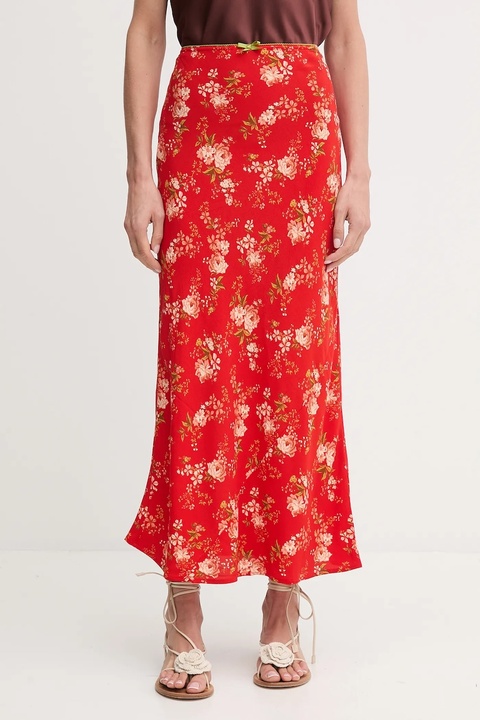 Never Fully Dressed spódnica kolor czerwony maxi prosta NFDSK738 - zdjęcie produktu nr 1