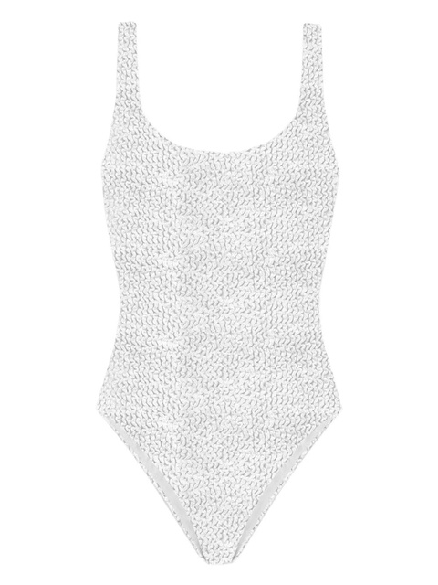 MC2 Saint Barth logo-patch swimsuit - White - zdjęcie produktu nr 1