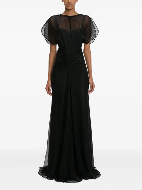 Victoria Beckham sheer-overlay dress - Black - zdjęcie produktu nr 1