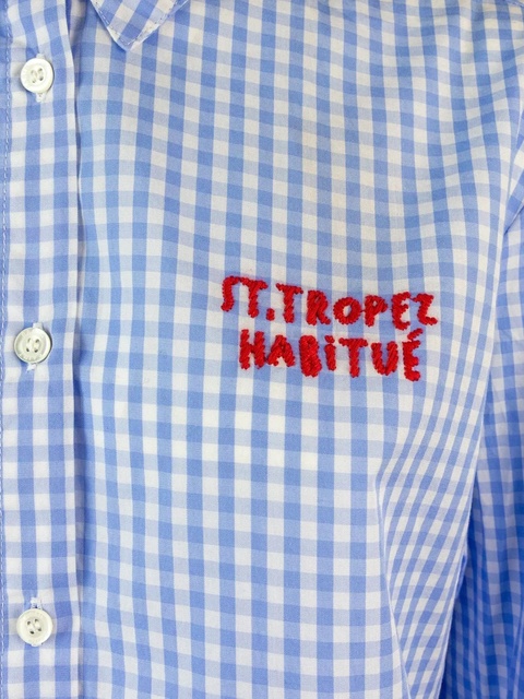 MC2 Saint Barth gingham embroidered shirt - Blue - zdjęcie produktu nr 2