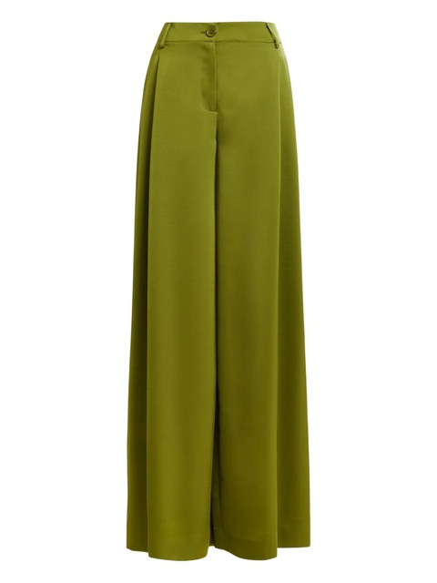 Essentiel Antwerp Ixie pleated satin-effect palazzo pants - Green - zdjęcie produktu nr 1