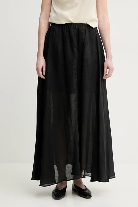 ISABELLE BLANCHE spódnica lniana kolor czarny maxi rozkloszowana IS25SS-G093-T019 - zdjęcie produktu nr 1