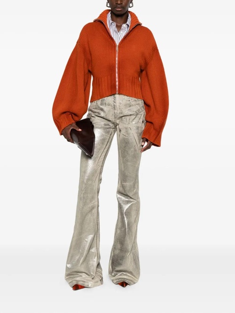 The Attico zip-front ribbed cardigan - Orange - zdjęcie produktu nr 2