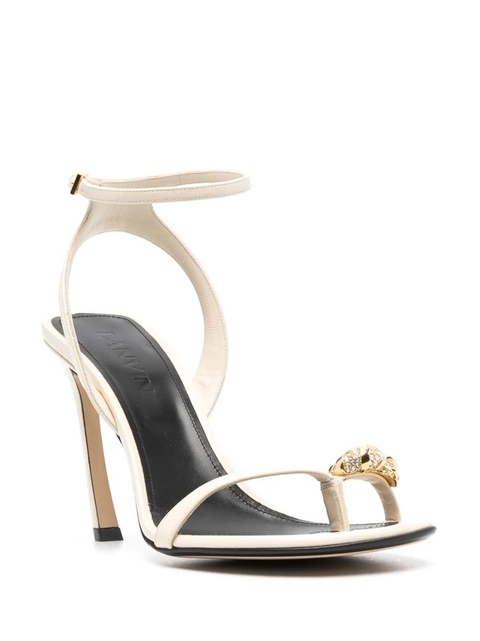Lanvin Swing 105mm embellished leather sandals - Neutrals - zdjęcie produktu nr 2