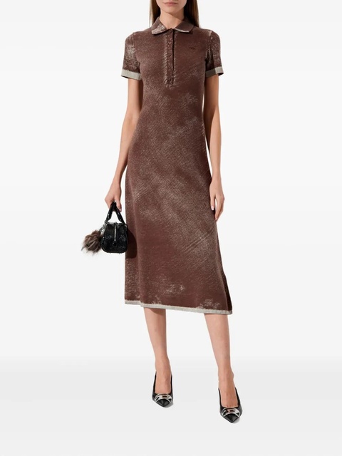 Diesel M-Lourens half-buttoned polo-collar midi dress - Brown - zdjęcie produktu nr 1