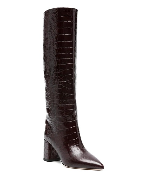 Paris Texas 77mm high-heeled leather boots - Brown - zdjęcie produktu nr 2