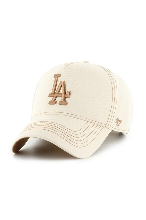 47 brand czapka z daszkiem bawełniana MLB Los Angeles Dodgers kolor beżowy B-CONDT12GWS-NT - zdjęcie produktu nr 1