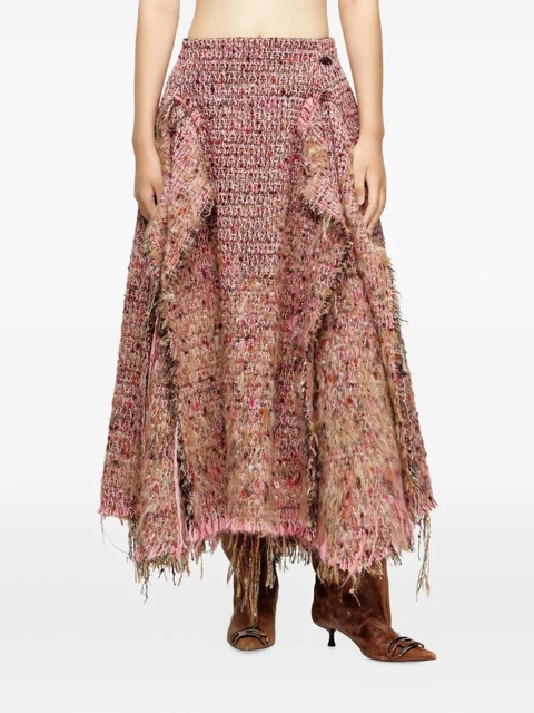 Diesel bouclé frayed asymmetrical skirt - Pink - zdjęcie produktu nr 1