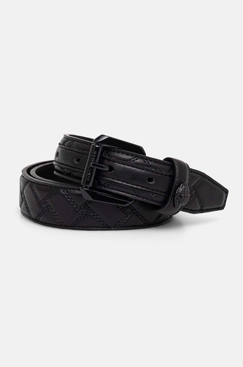 Kurt Geiger London pasek skórzany KENSINGTON damski kolor czarny 760209109 - zdjęcie produktu nr 1