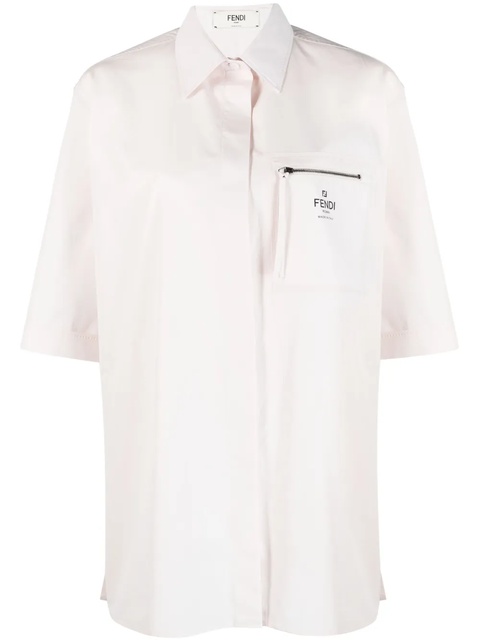 FENDI logo-print cotton shirt - Pink - zdjęcie produktu nr 1