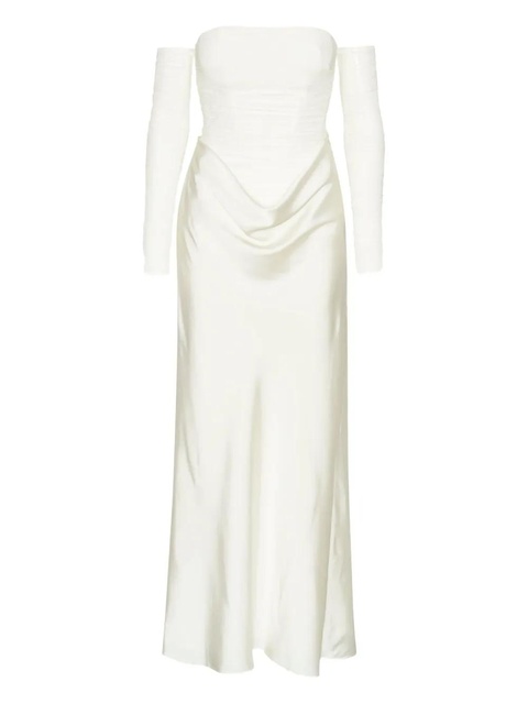ROTATE BIRGER CHRISTENSEN ruched-details maxi dress - White - zdjęcie produktu nr 1