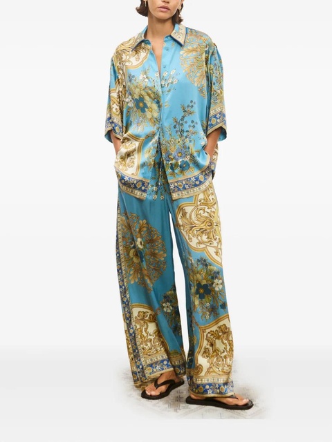 ALEMAIS Cassie floral-baroque trousers - Blue - zdjęcie produktu nr 2