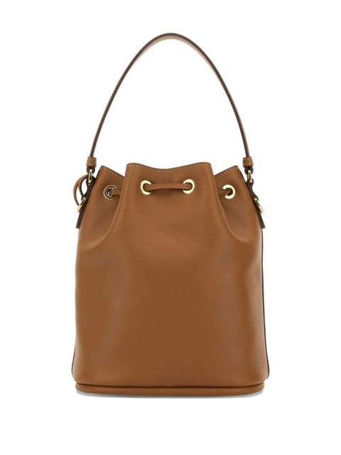 Prada drawstring leather bucket bag - Brown - zdjęcie produktu nr 2