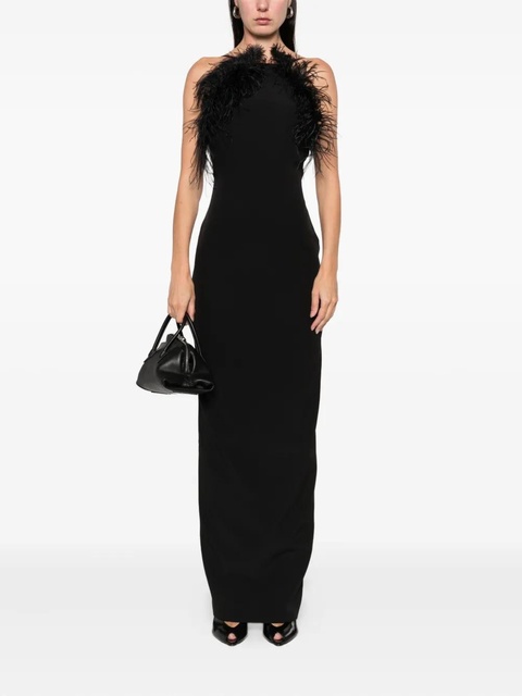 The Attico feather trim maxi dress - Black - zdjęcie produktu nr 2