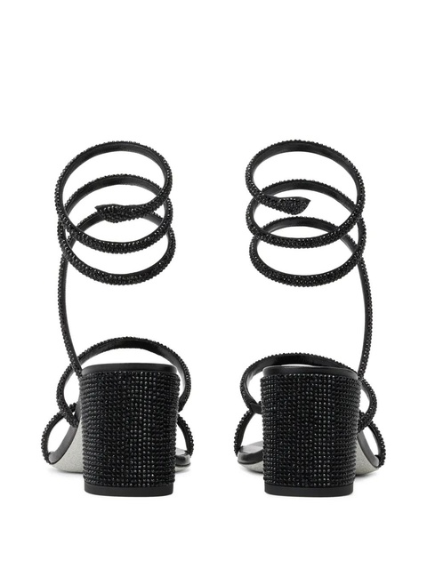 René Caovilla rhinestone-embellished satin sandals - Black - zdjęcie produktu nr 2