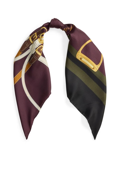 Lauren Ralph Lauren apaszka jedwabna damski kolor bordowy wzorzysty 454P04588 - zdjęcie produktu nr 1