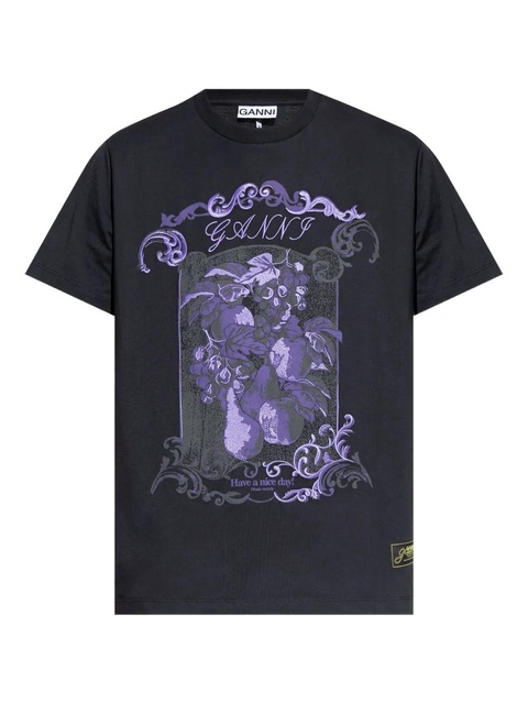 GANNI cotton T-shirt - Black - zdjęcie produktu nr 1