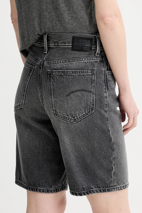 G-Star szorty jeansowe damskie kolor szary gładkie high waist D26268-D933 - zdjęcie produktu nr 2