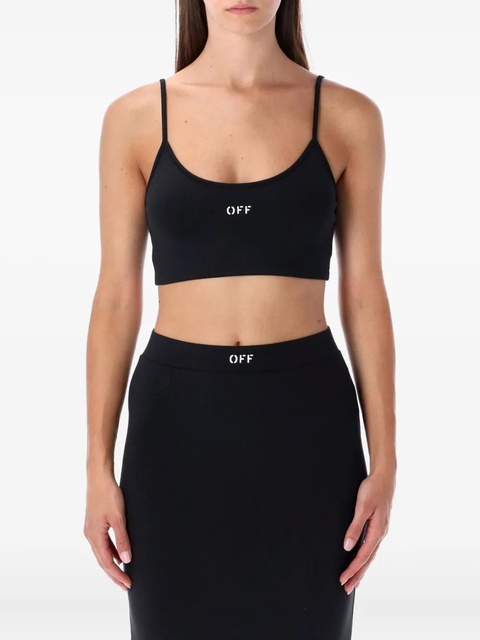Off-White Sleek spaghetti-strap crop top - Black - zdjęcie produktu nr 1