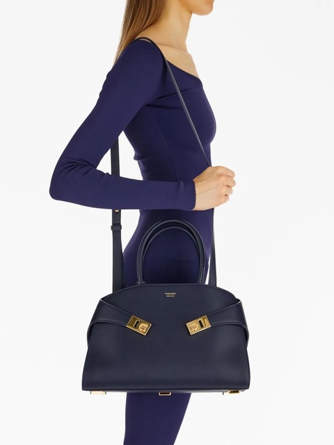 Ferragamo Hug leather tote bag - Blue - zdjęcie produktu nr 1