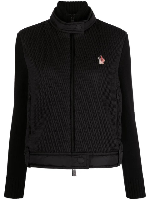 Moncler Grenoble tricot-trim panel insulated jacket - Black - zdjęcie produktu nr 1